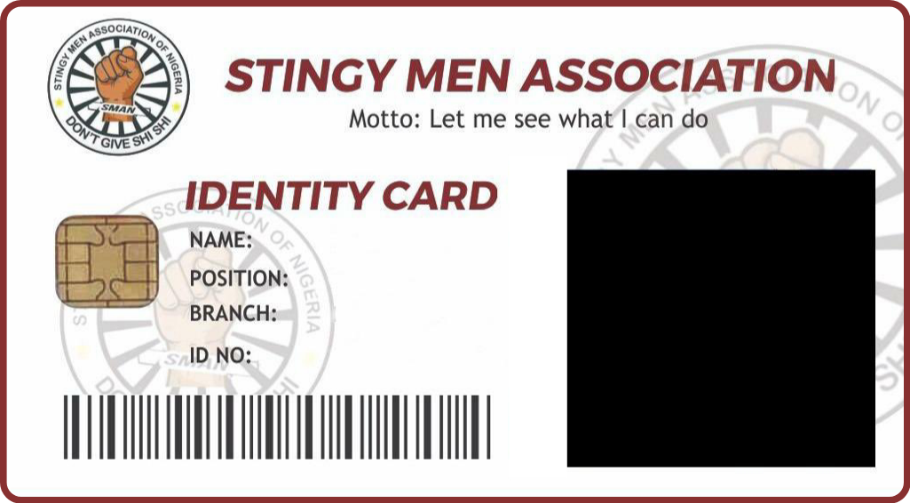 Stingy Men Association of Nigeria ID Card