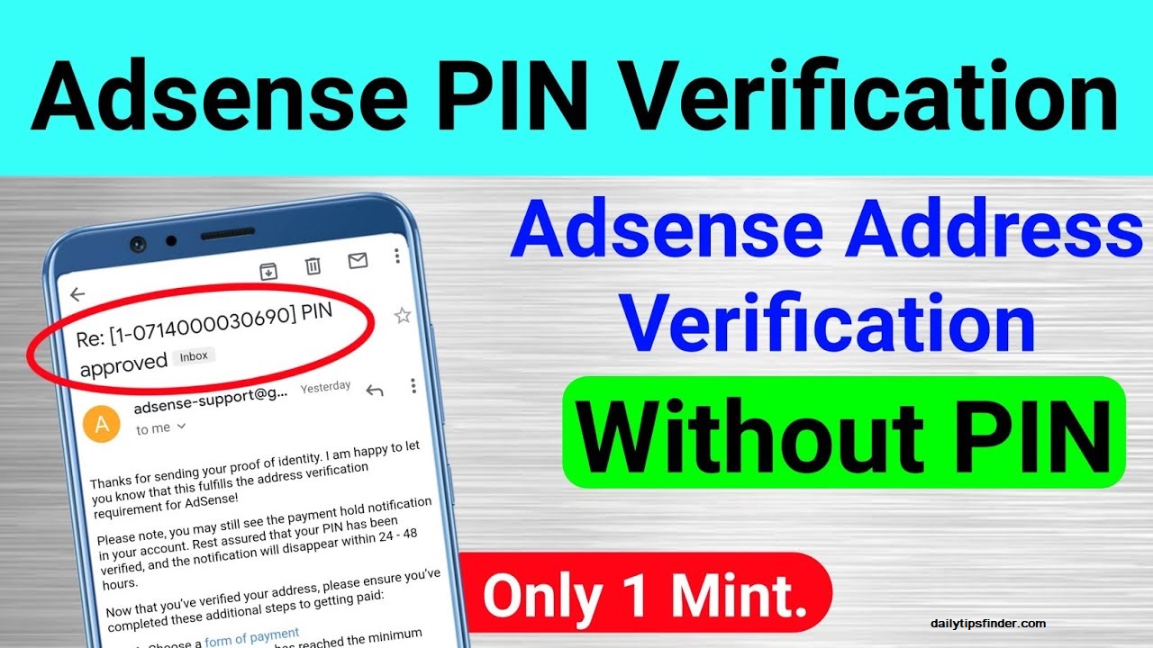 verify adsense address without pin