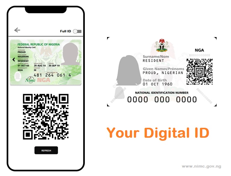 National ID card from NIMC mobile app